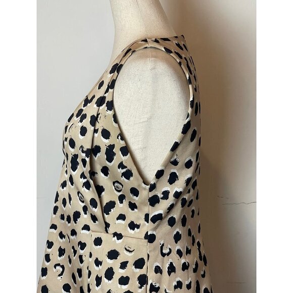 Cameo‎ Tan Black and White Leopard Print V Neck Sleeveless Mini Dress Size S - Picture 13 of 16